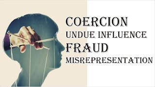 Coercion Undue Influence Fraud Misrepresentation  Indian Contract Act 1872  Law Guru [upl. by Meyer]