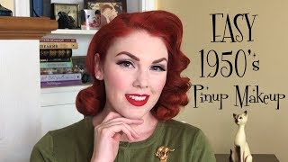 EASY 1950s Pinup Makeup [upl. by Lyret]