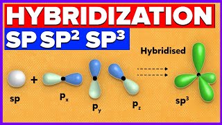 Hybridization of Atomic Orbitals  SP SP2 SP3 Hybridization of Carbon [upl. by Nasia]