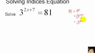 GCE OLevel EMaths Solving Indices Equation [upl. by Lasser]