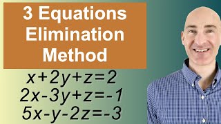 Solving Systems of 3 Equations Elimination [upl. by Ahsennek]