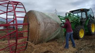 How To Handle Large Round Bales  John Deere Tips Notebook [upl. by Ydaf]