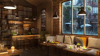 Rainy Cafe with Cozy Jazz  Relaxing Elegant Instrumental Jazz for Work Study Focus and Chill [upl. by Tnomyar]